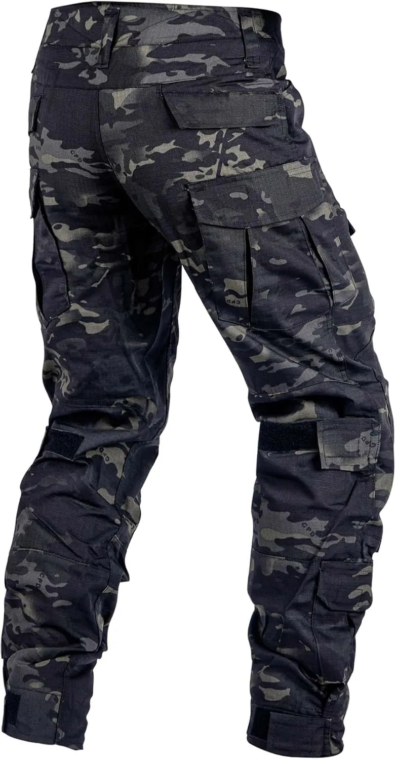 Tactical Pants for Men G3 Combat Pants with Knee Pads Waterproof Camo Cargo Pants for Airsoft Paintball
