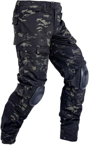 Tactical Pants for Men G3 Combat Pants with Knee Pads Waterproof Camo Cargo Pants for Airsoft Paintball