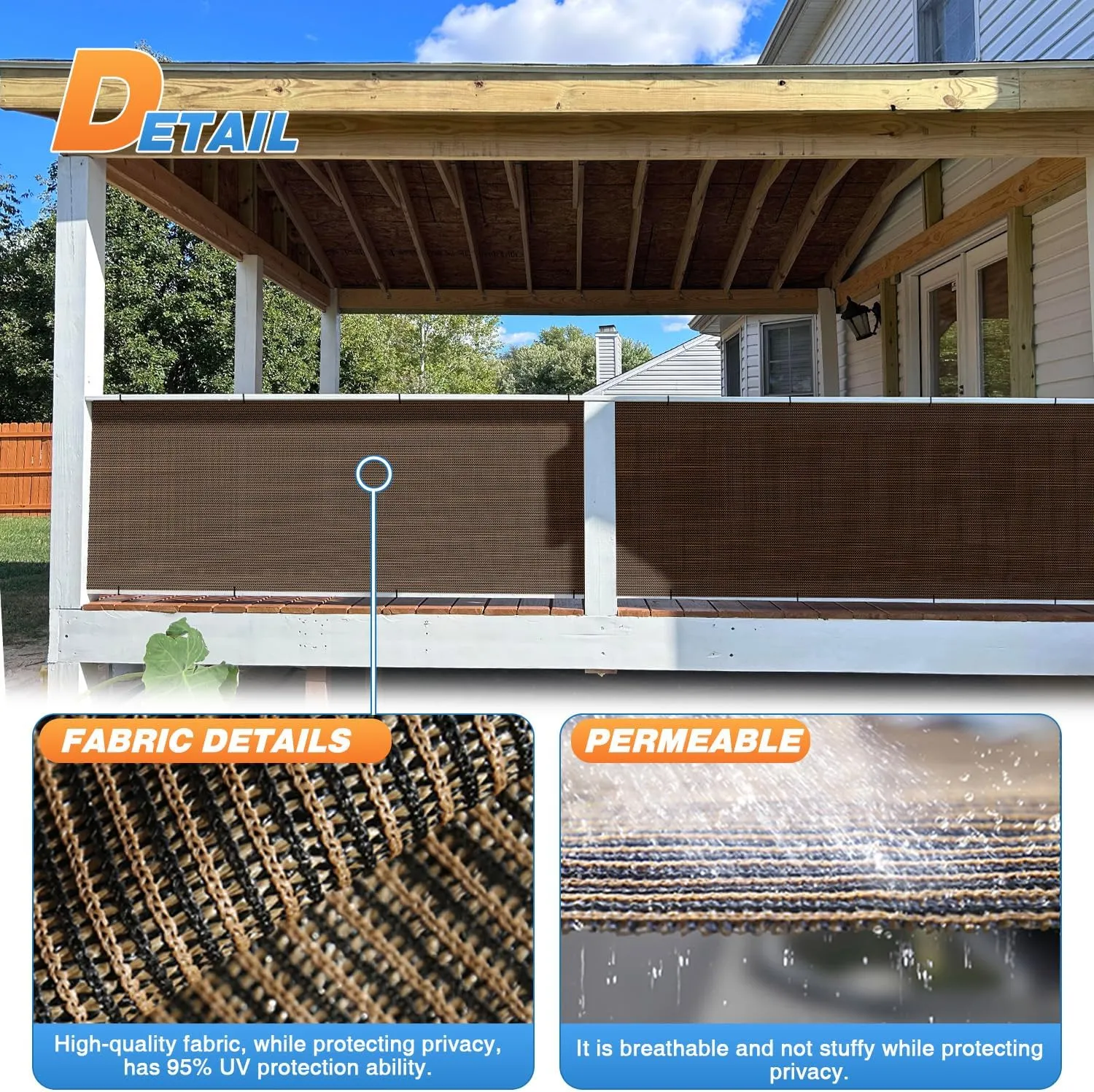 TANG Sunshades Depot 8'x25' Shade Cloth 180 GSM HDPE Brown Fabric Roll Up to 95% Blockage U*V Mesh Net for Outdoor Backyard Garden Plant Barn Greenhouse