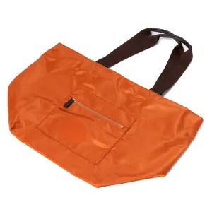 Tasche "Foldable Shopping" aus Felisi-Nylon und Sattelleder - Handarbeit