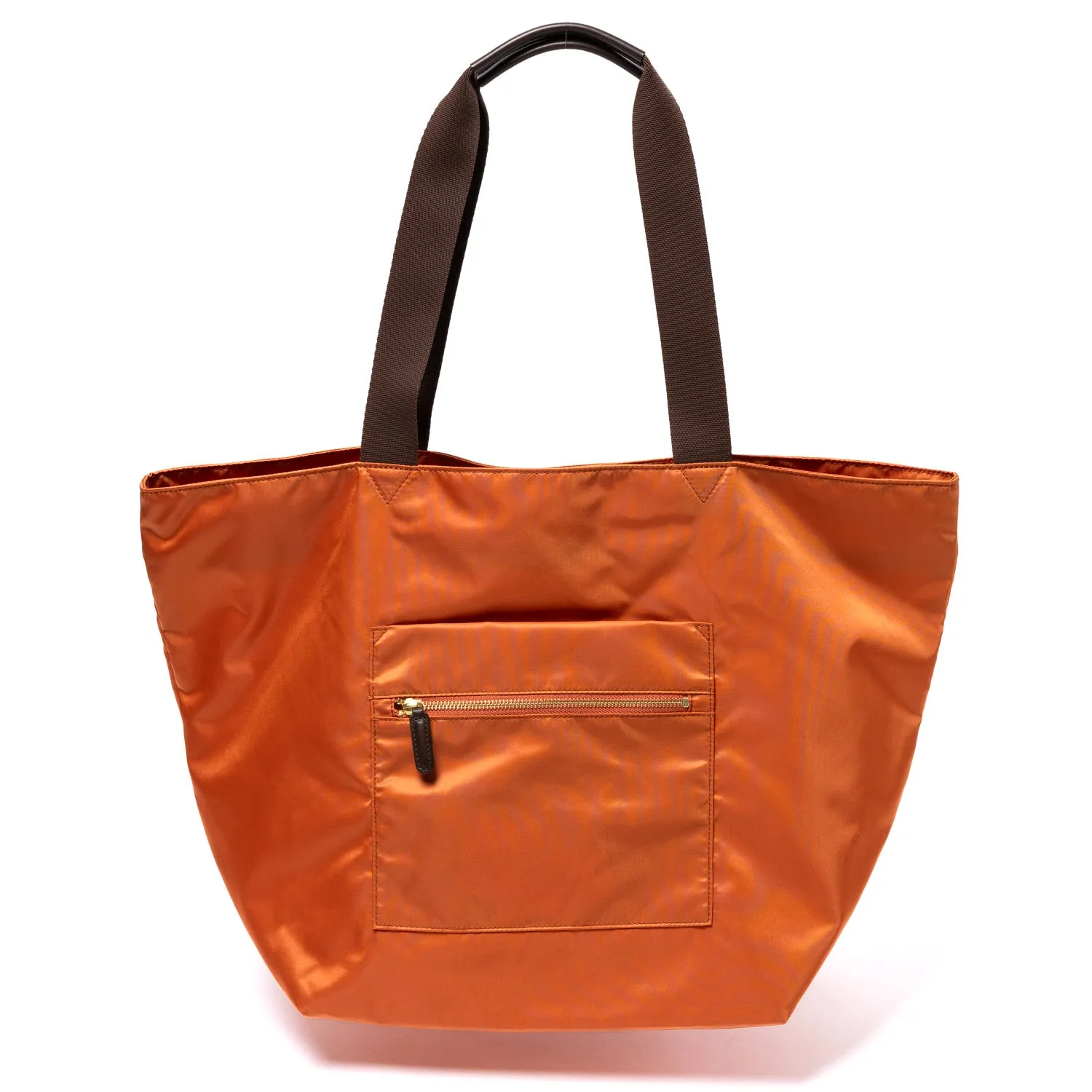 Tasche "Foldable Shopping" aus Felisi-Nylon und Sattelleder - Handarbeit