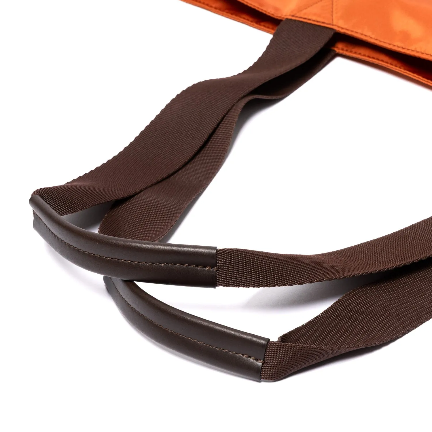 Tasche "Foldable Shopping" aus Felisi-Nylon und Sattelleder - Handarbeit
