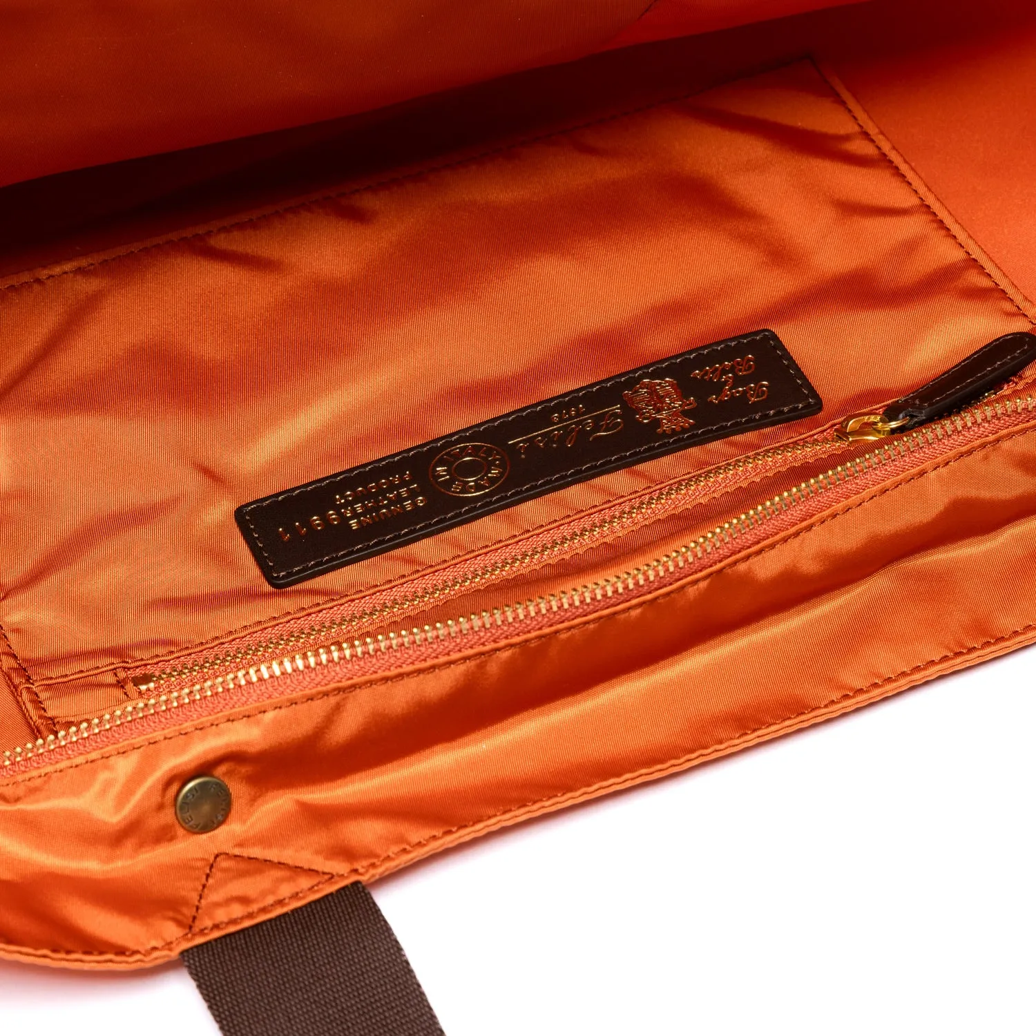 Tasche "Foldable Shopping" aus Felisi-Nylon und Sattelleder - Handarbeit