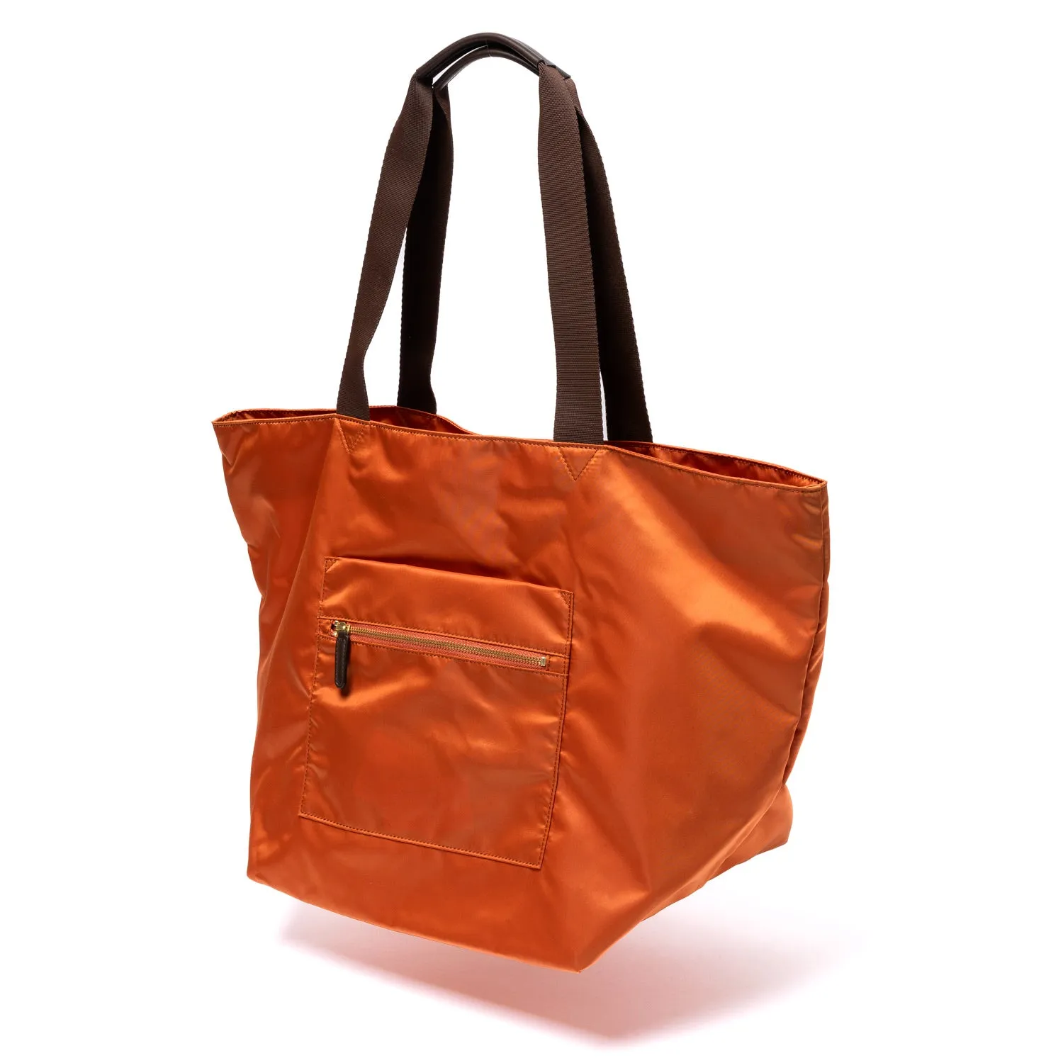 Tasche "Foldable Shopping" aus Felisi-Nylon und Sattelleder - Handarbeit