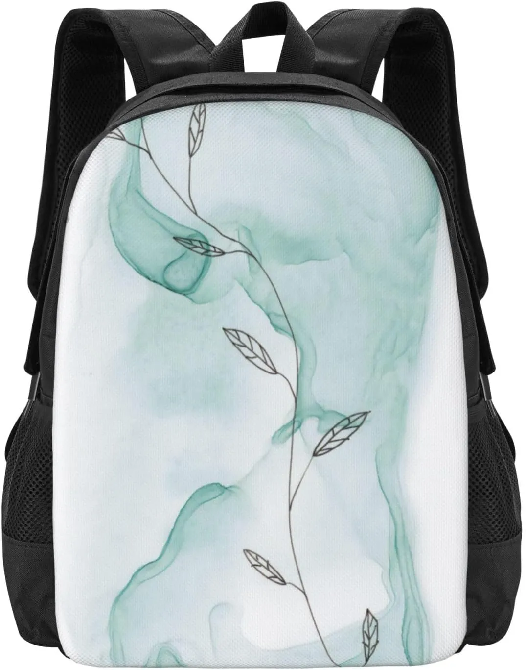 Teal Abstract With Vine Lightweight Packable Backpack Travel Casual Large Capacity Daypack Foldable Backpack For Men Women