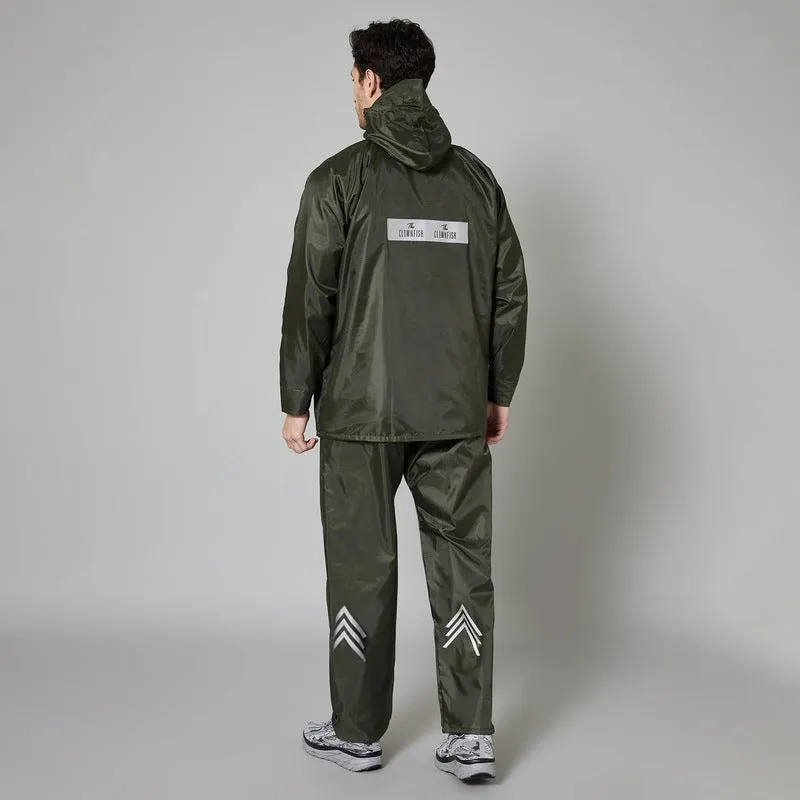 THE CLOWNFISH Rain Coat for Men - Waterproof, Reversible | Includes Pants | XXXL | Mehendi