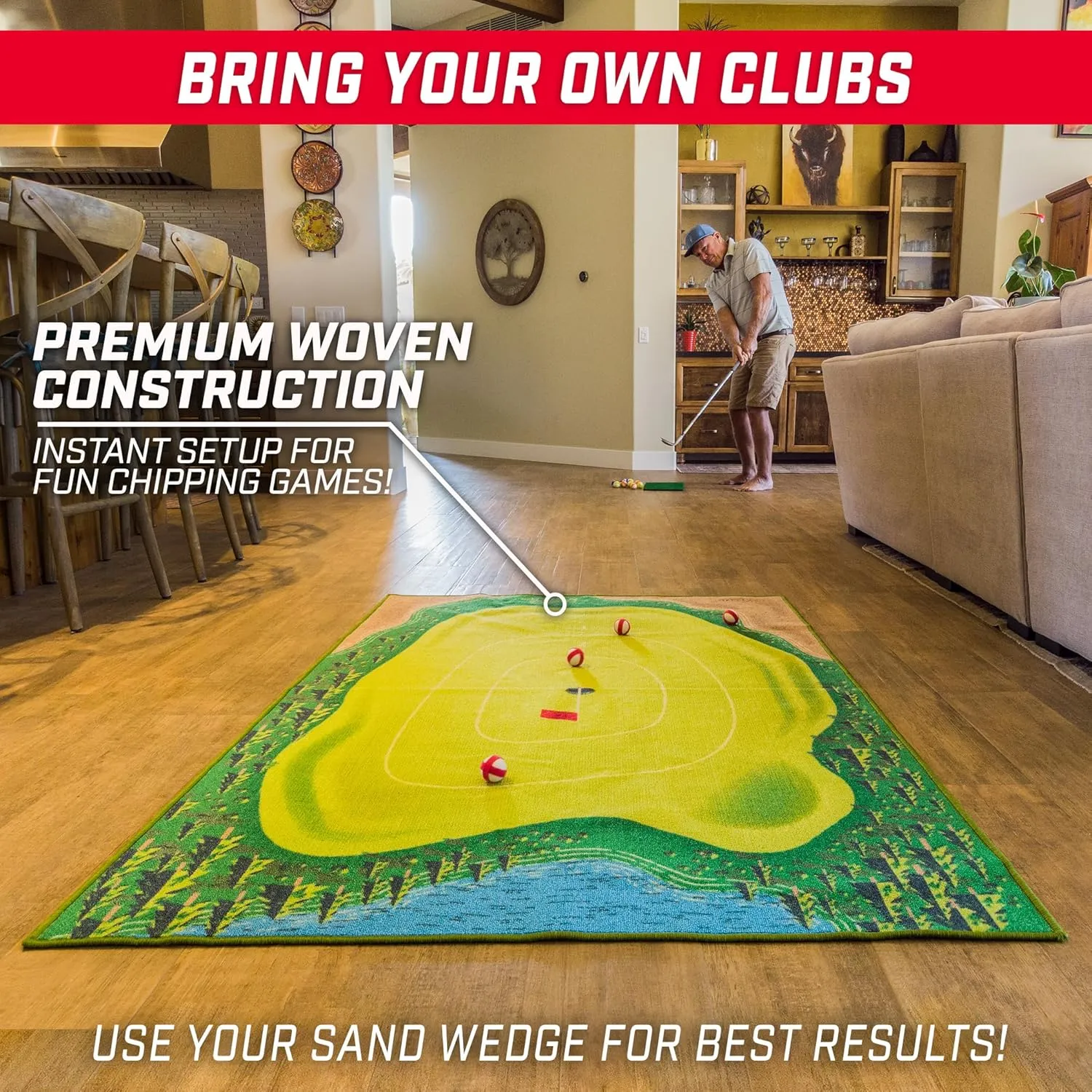 The Original GoSports Chip N' Stick - Choose Classic, Darts or Islands - Giant Golf Games with Balls and Chipping Mat