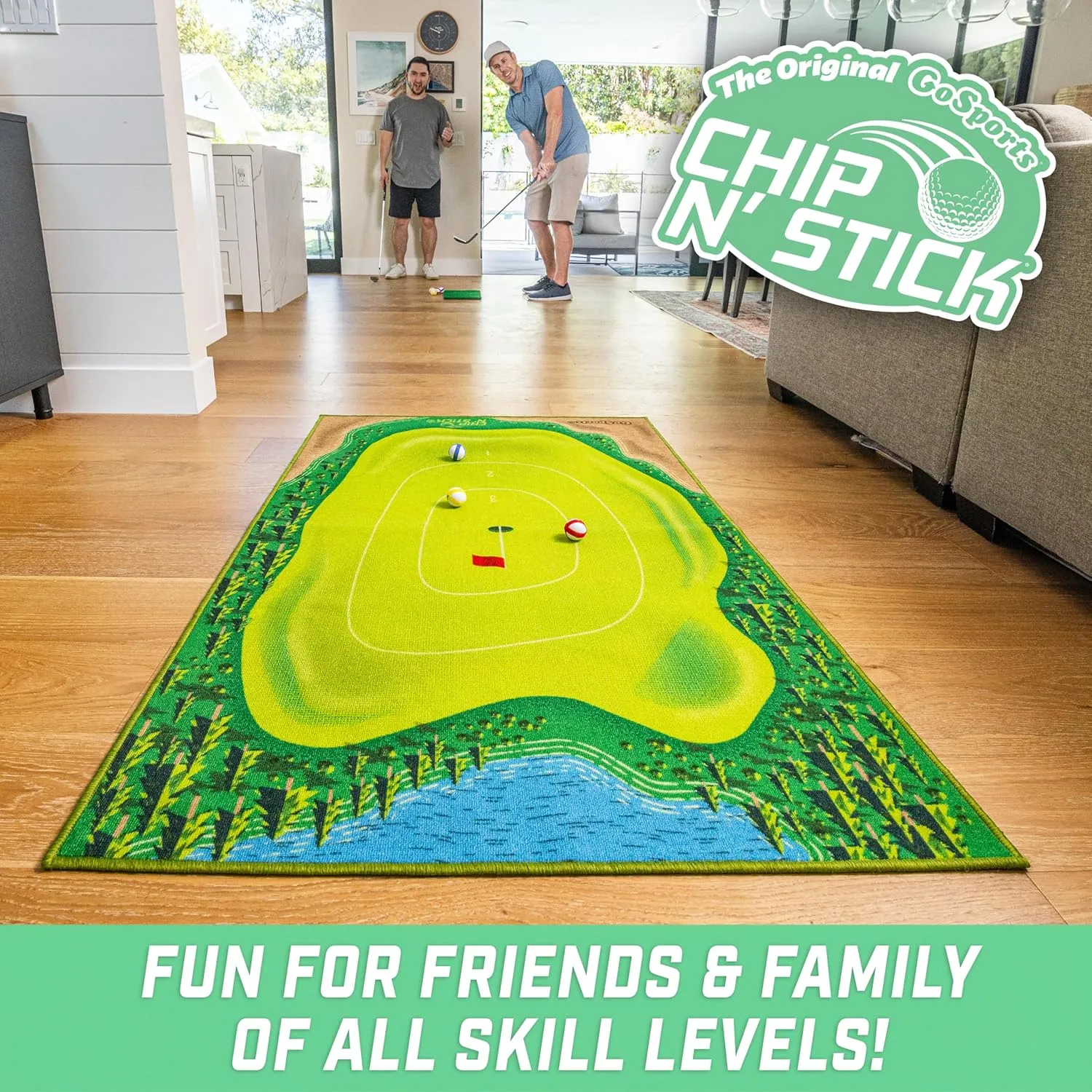 The Original GoSports Chip N' Stick - Choose Classic, Darts or Islands - Giant Golf Games with Balls and Chipping Mat