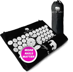 The Original Premium Acupressure Mat, 8,820 Acupuncture Pressure Points for Back Pain Relief, Increased Energy, Relaxation, FSA/HSA Eligible, Drawstring Bag, 28.5 x 16.5 x 1, Black Travel