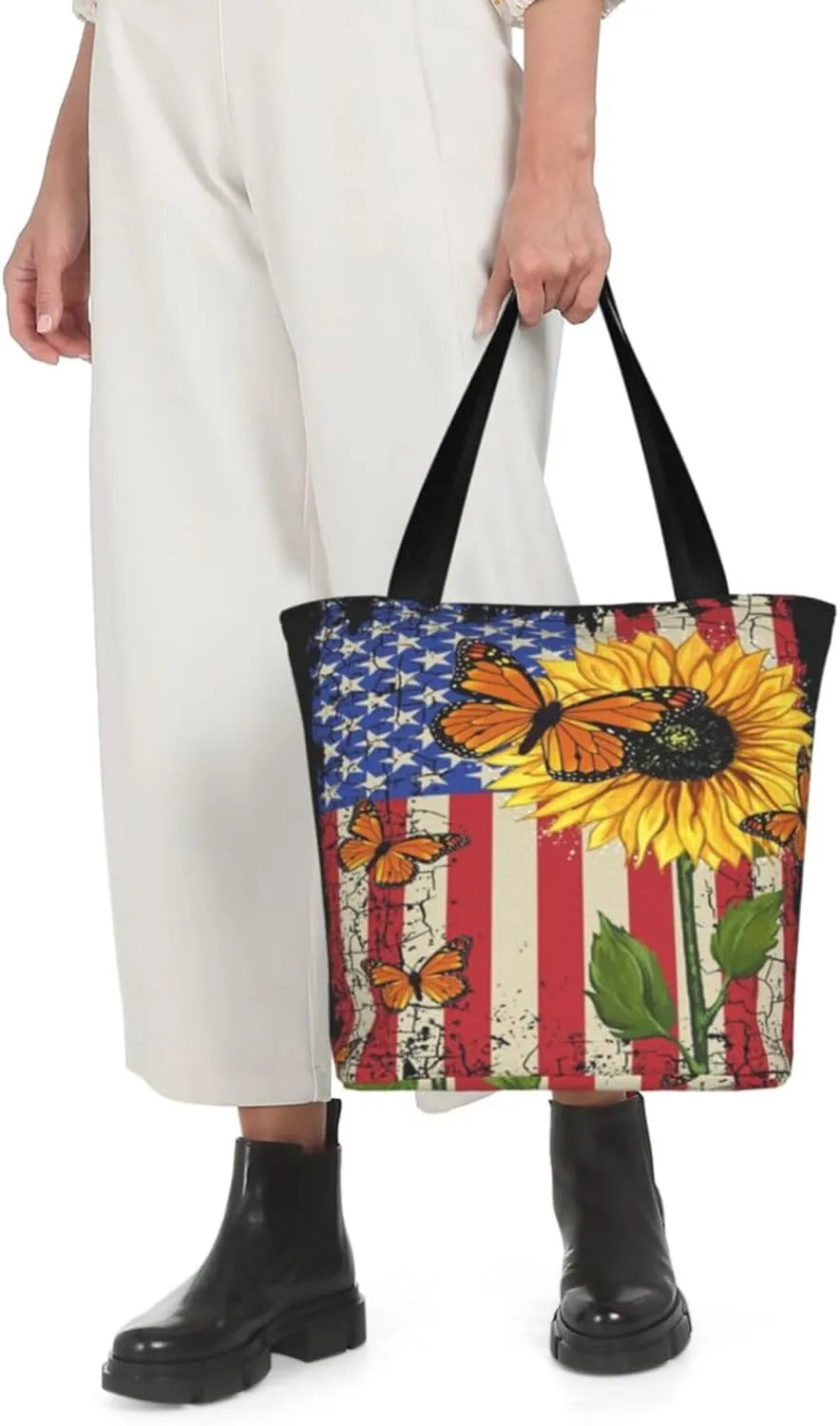 Thin Blue Line Women's Tote Bag Lightweight Shoulder Bag Shopping Handbag Large Capacity Handbag With Zipper