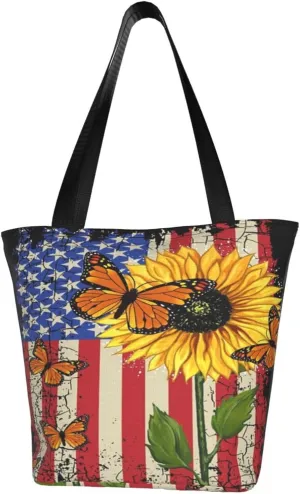 Thin Blue Line Women's Tote Bag Lightweight Shoulder Bag Shopping Handbag Large Capacity Handbag With Zipper