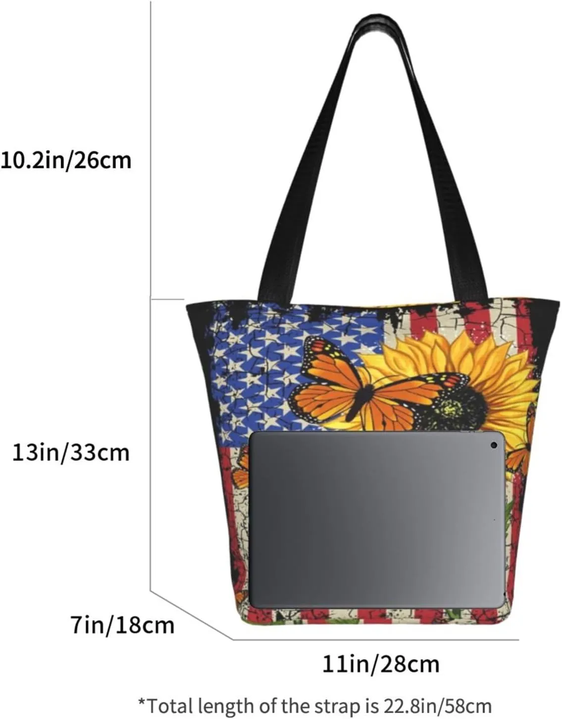 Thin Blue Line Women's Tote Bag Lightweight Shoulder Bag Shopping Handbag Large Capacity Handbag With Zipper