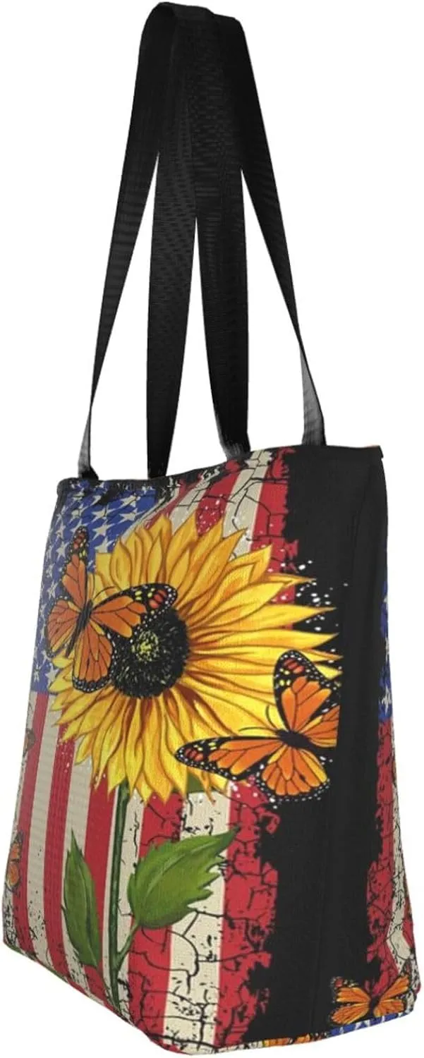 Thin Blue Line Women's Tote Bag Lightweight Shoulder Bag Shopping Handbag Large Capacity Handbag With Zipper