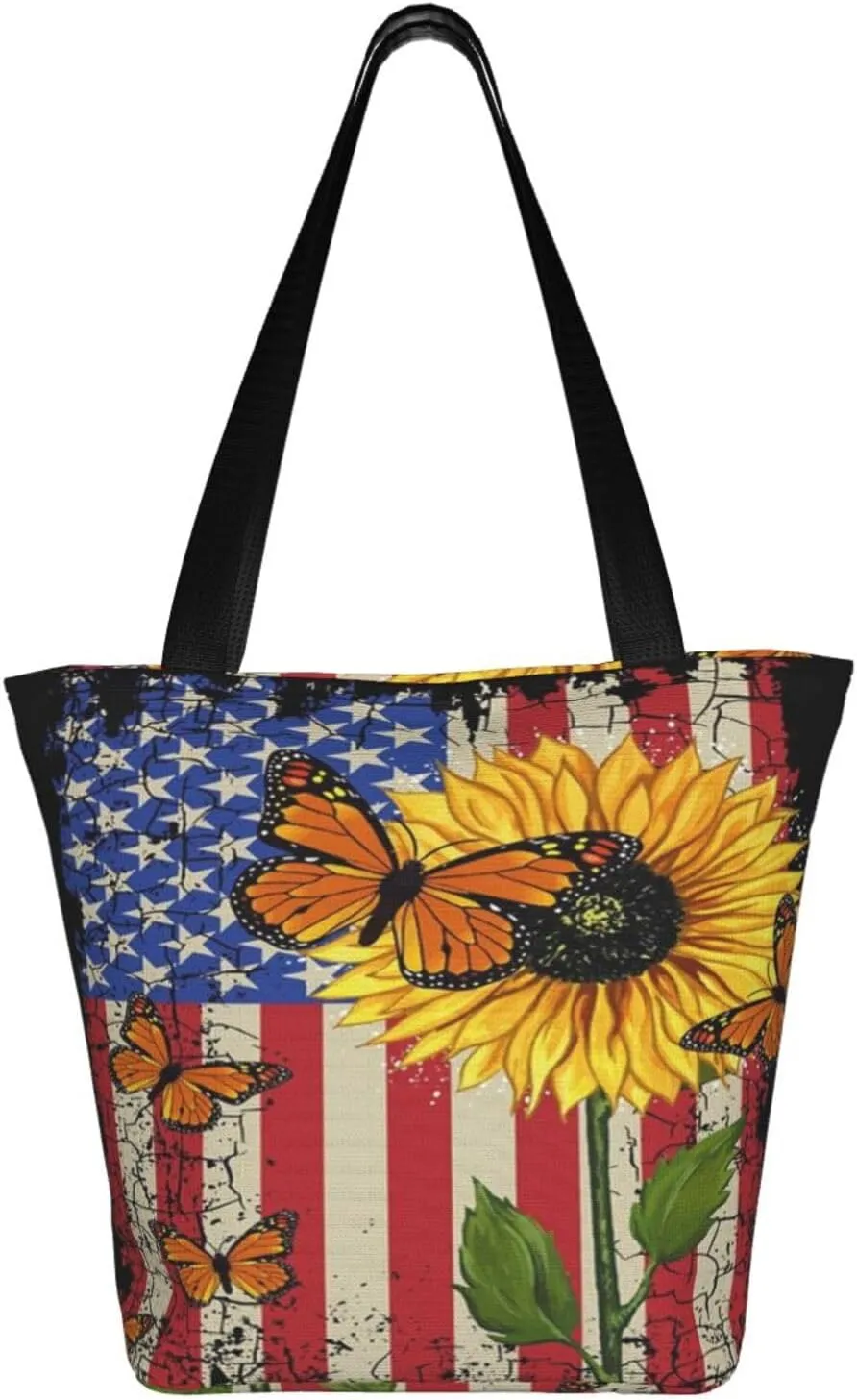 Thin Blue Line Women's Tote Bag Lightweight Shoulder Bag Shopping Handbag Large Capacity Handbag With Zipper