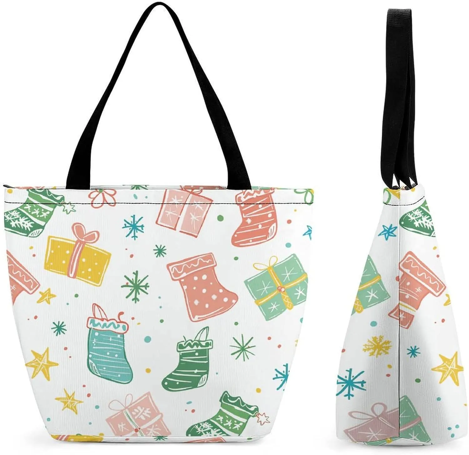This Gifts And Socks Women's Shopping Bag Foldable Washable Shoulder Bag Adopts High-definition Printing Technology, with Clear Patterns And Rich Colors. There Are Many Patterns to Choose From, And Th