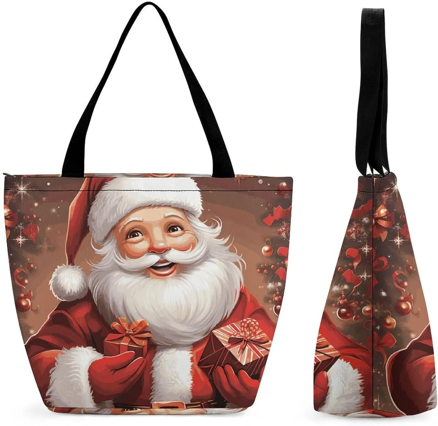 This Santa Claus Xmas Gifts Women's Shopping Bag Foldable Washable Shoulder Bag Adopts High-definition Printing Technology, with Clear Patterns And Rich Colors. There Are Many Patterns to Choose From,