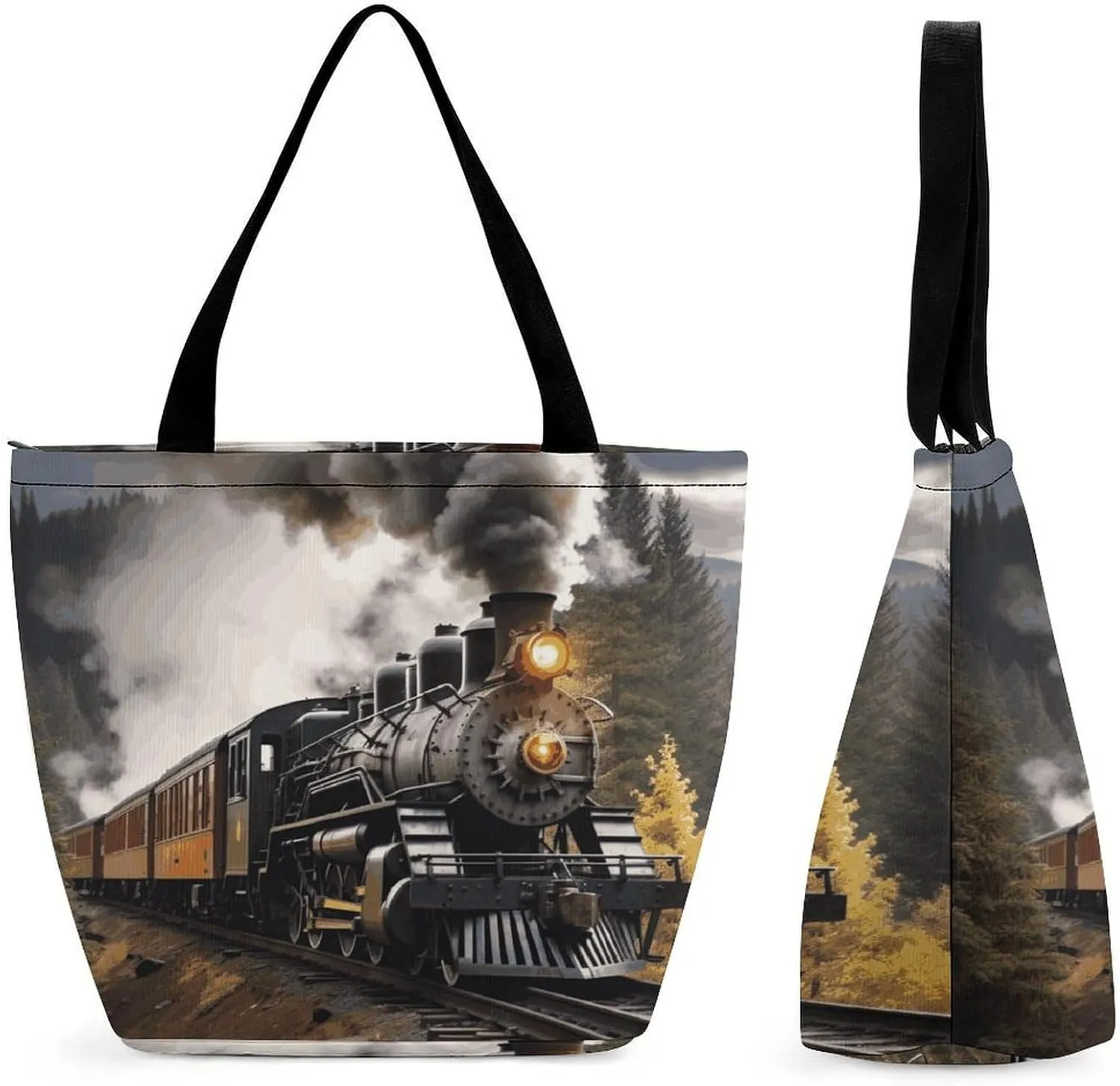 This Steam Train Women's Shopping Bag Foldable Washable Shoulder Bag Adopts High-definition Printing Technology, with Clear Patterns And Rich Colors. There Are Many Patterns to Choose From, And There