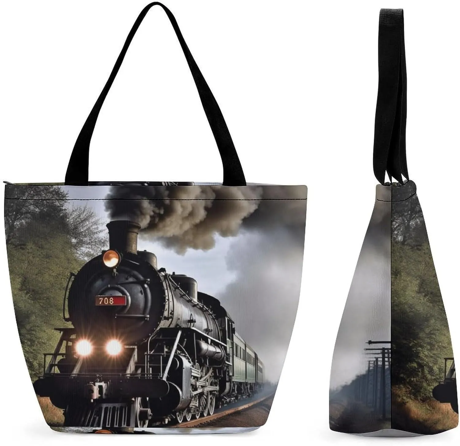 This Steam Train Women's Shopping Bag Foldable Washable Shoulder Bag Adopts High-definition Printing Technology, with Clear Patterns And Rich Colors. There Are Many Patterns to Choose From, And There