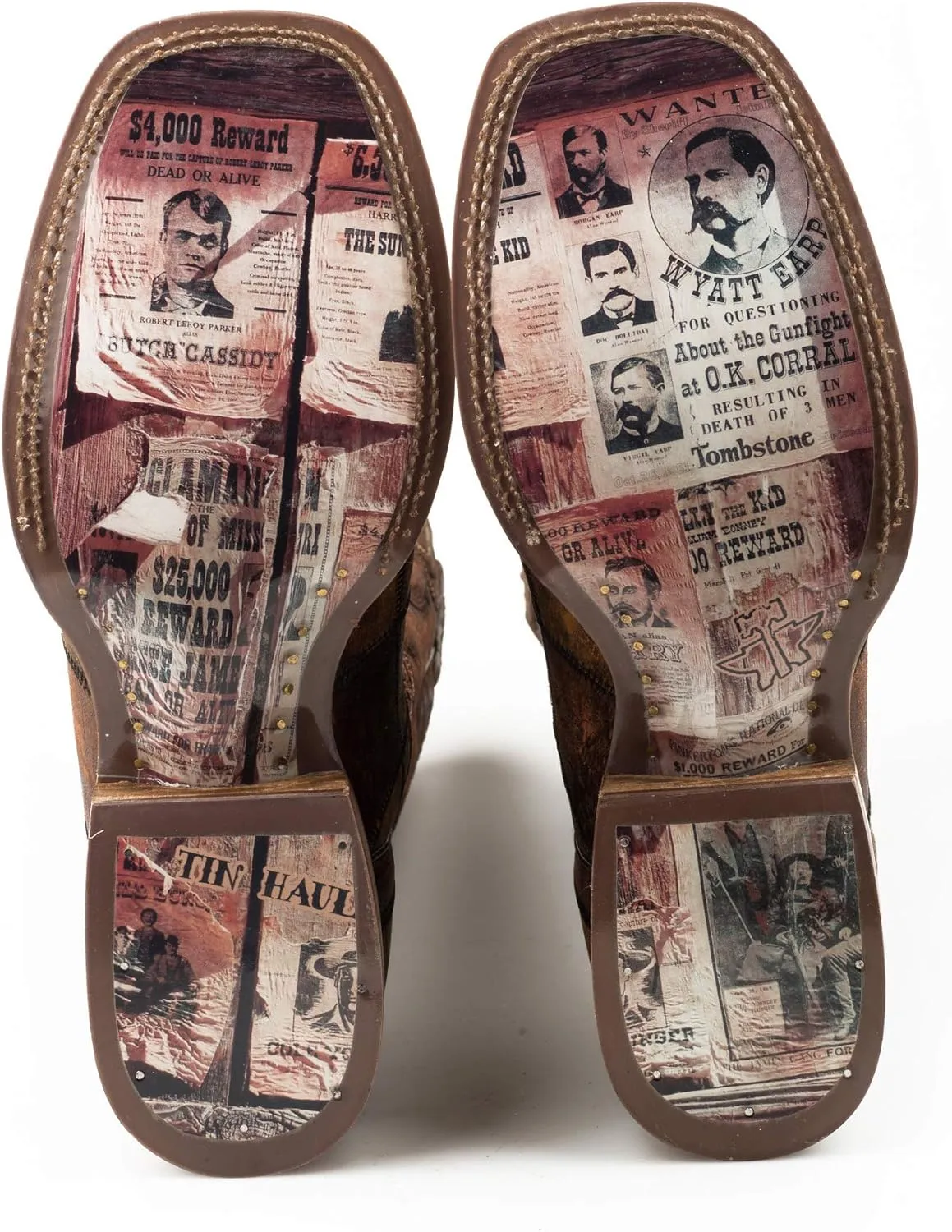 Tin Haul Mens Cognac Leather Dead or Alive Cowboy Boots