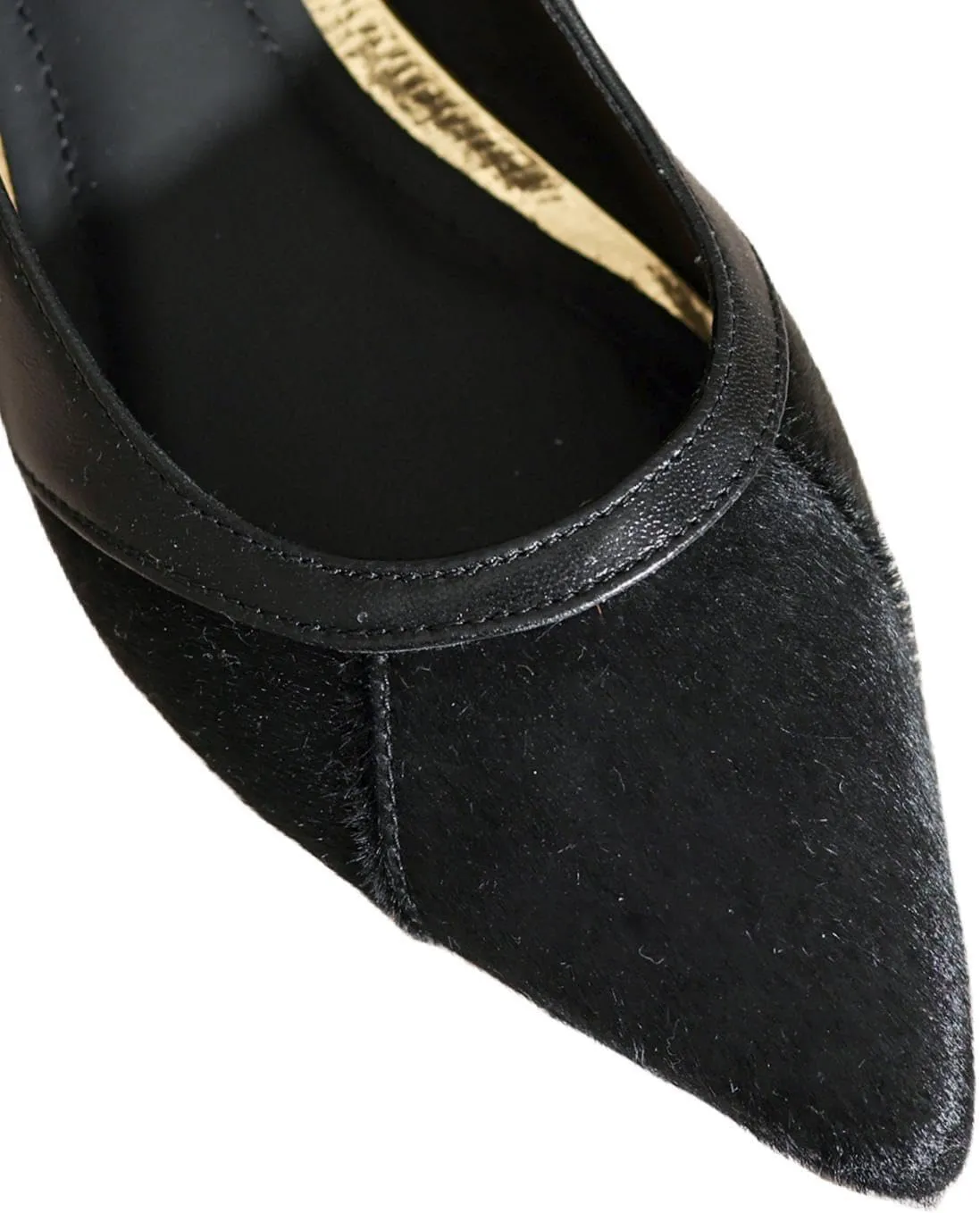 TinaCus Women's Patchwork Leather Pointed Toe Handmade Chunky Heel Work Flats Shoes