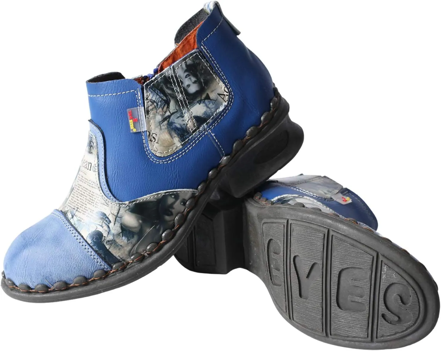 TMA EYES Women's Leather Ankle Booties Casual Shoes Pull on with Zipper for Outdoor