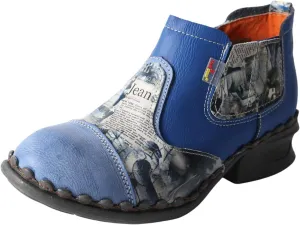 TMA EYES Women's Leather Ankle Booties Casual Shoes Pull on with Zipper for Outdoor