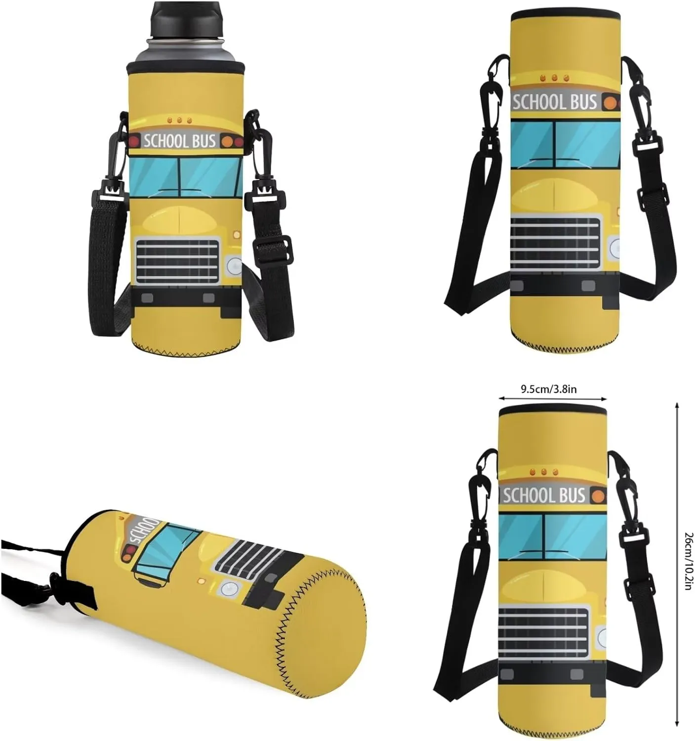 TOADDITDO School Bus Preschool Backpack Boys with Lunchbox Pencil Case Water Bottle Sleeve 6-8 Kids Large School Bag Kindergarten Hiking Camping Backpacks Lightweight Travel Duffel Bag Daycare Bags