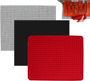 Toaster Oven Air Fryer Reusable Mats Accessories 12 x 13 XL Compatible with Gowise, Kitchenaid, Emeril Lagasse, Ninja, Kalorik   More, Large Countertop Oven Dehydrator Liners, Easy Clean & Food Safe