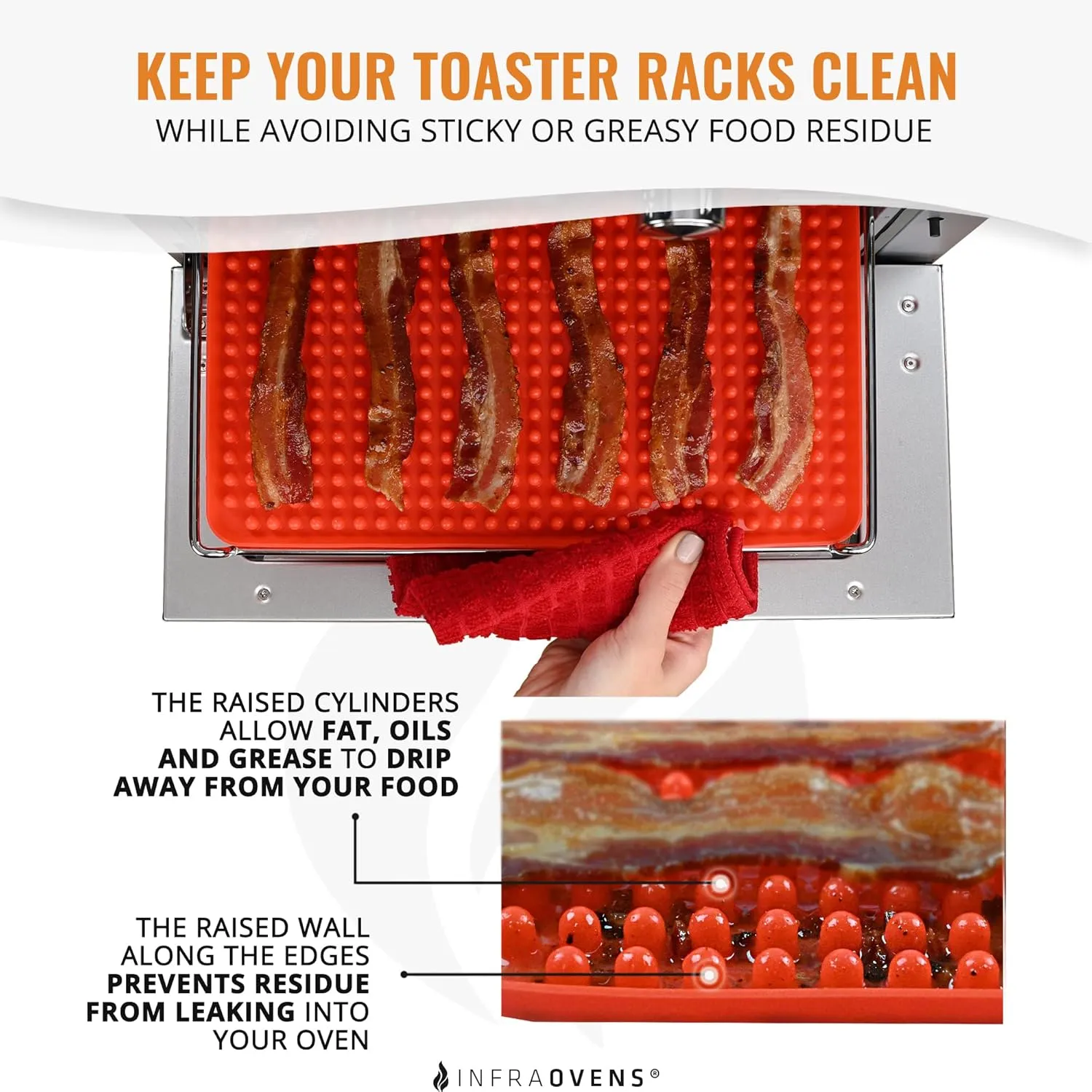 Toaster Oven Air Fryer Reusable Mats Accessories 12 x 13 XL Compatible with Gowise, Kitchenaid, Emeril Lagasse, Ninja, Kalorik   More, Large Countertop Oven Dehydrator Liners, Easy Clean & Food Safe