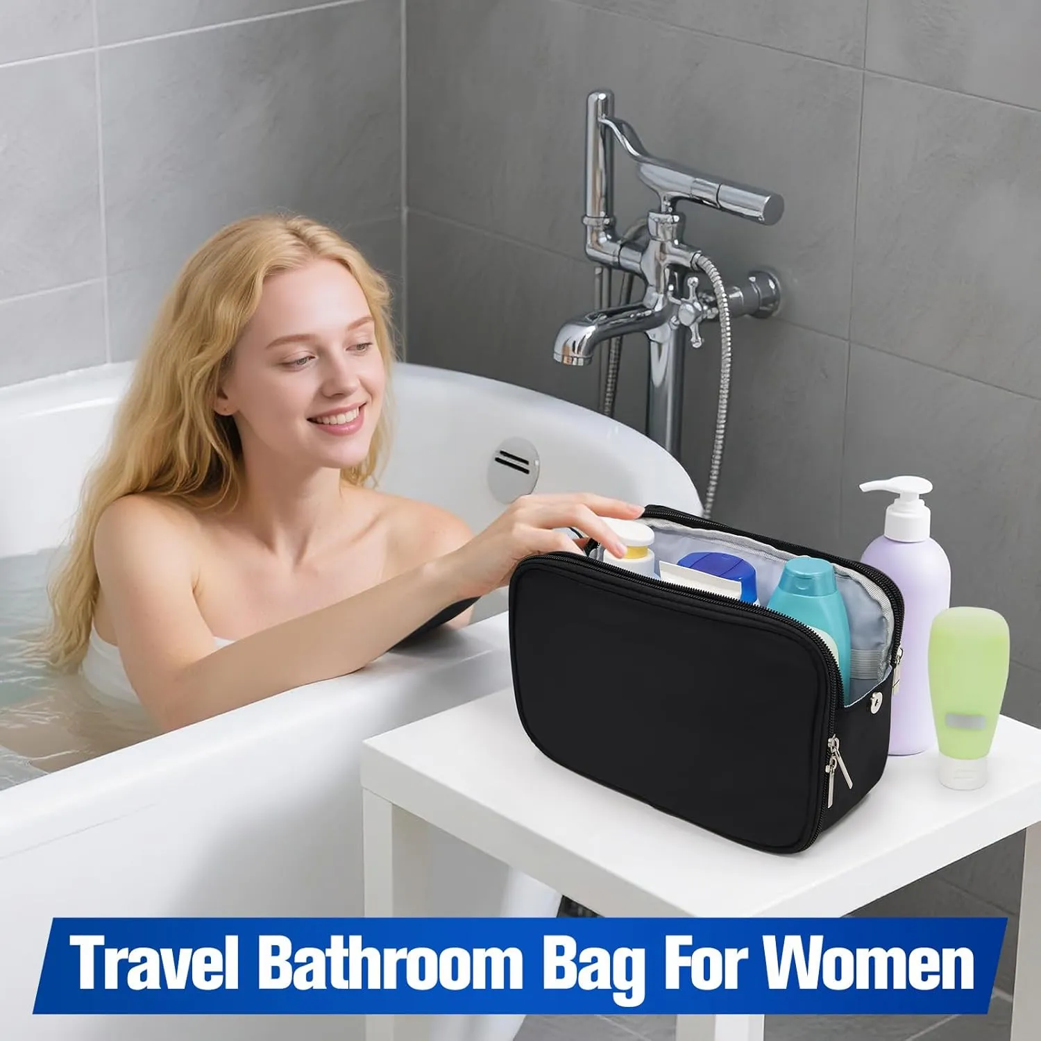 Toiletry Bag For Men, Travel Essentials Shaving Dopp Kit Bathroom Bag Hanging Shower Bag For Camping Outdoor, Father's Gifts, Dad's gift, Black