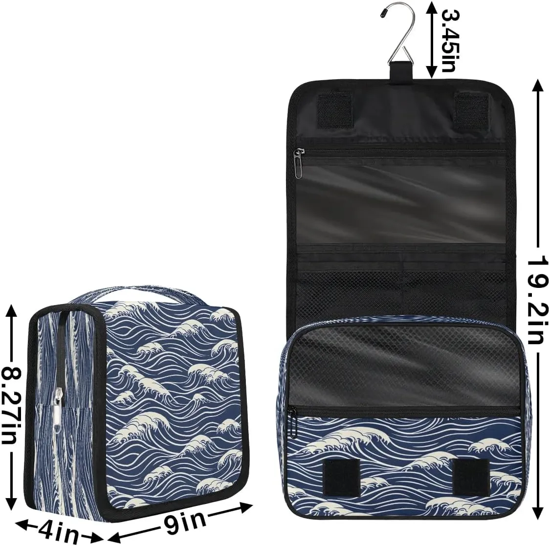 Toiletry Bag Hanging Toiletry Bag Travel Essentials Makeup Bag Travel Size Toiletries Bag Seawater Print Travel Essentials For Women Travel Containers For Toiletries