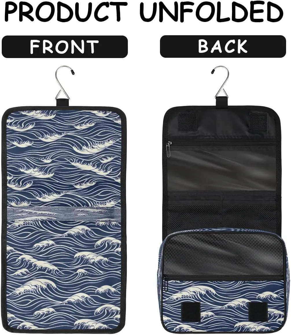 Toiletry Bag Hanging Toiletry Bag Travel Essentials Makeup Bag Travel Size Toiletries Bag Seawater Print Travel Essentials For Women Travel Containers For Toiletries