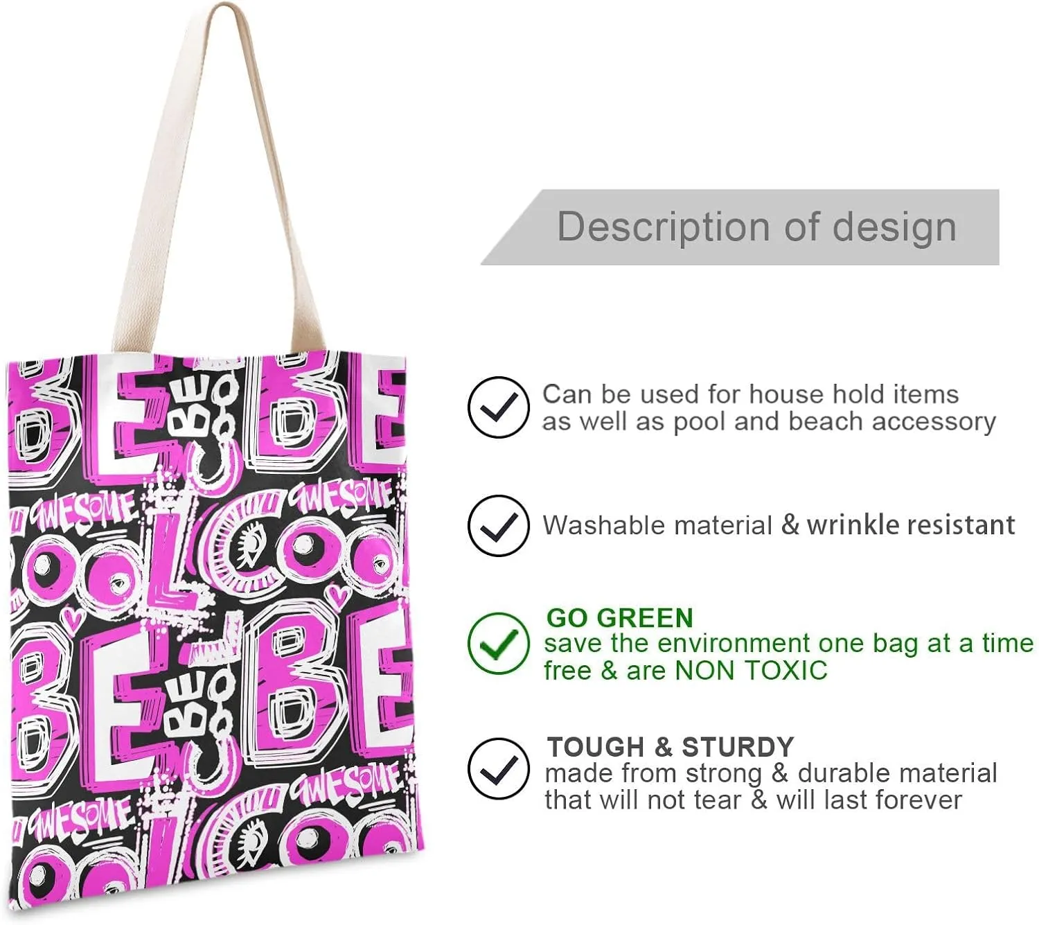 Tote Bag for Women Foldable Tote Bag With Pouch Large Shoulder Bag Top Handle Handbag for Travel Work Pattern 1