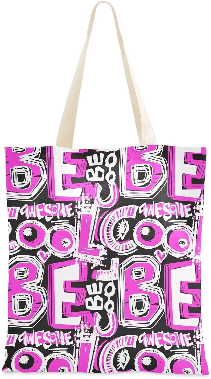 Tote Bag for Women Foldable Tote Bag With Pouch Large Shoulder Bag Top Handle Handbag for Travel Work Pattern 1