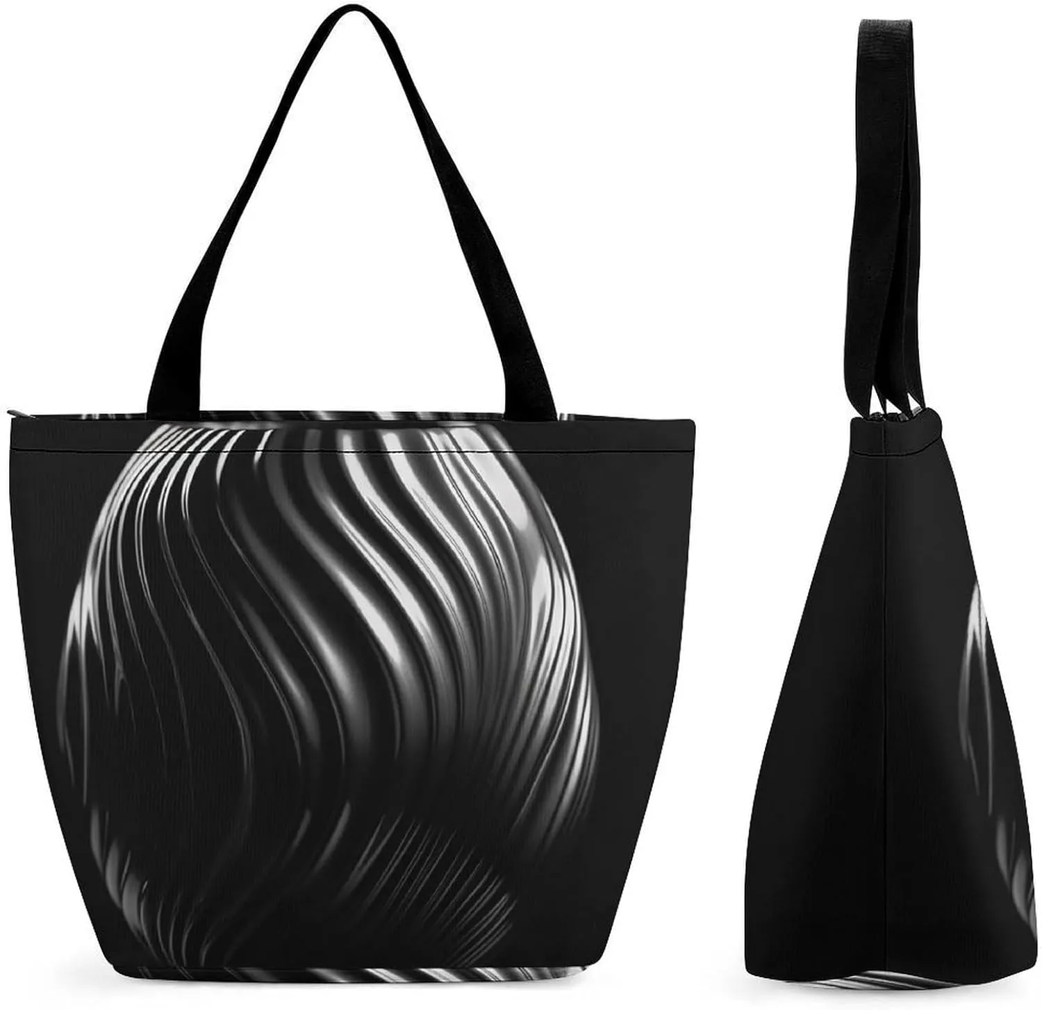 Tote Bag for Women Grocery Bag Bee Pattern Foldable Shopping Bags Reusable Large Tote Bag
