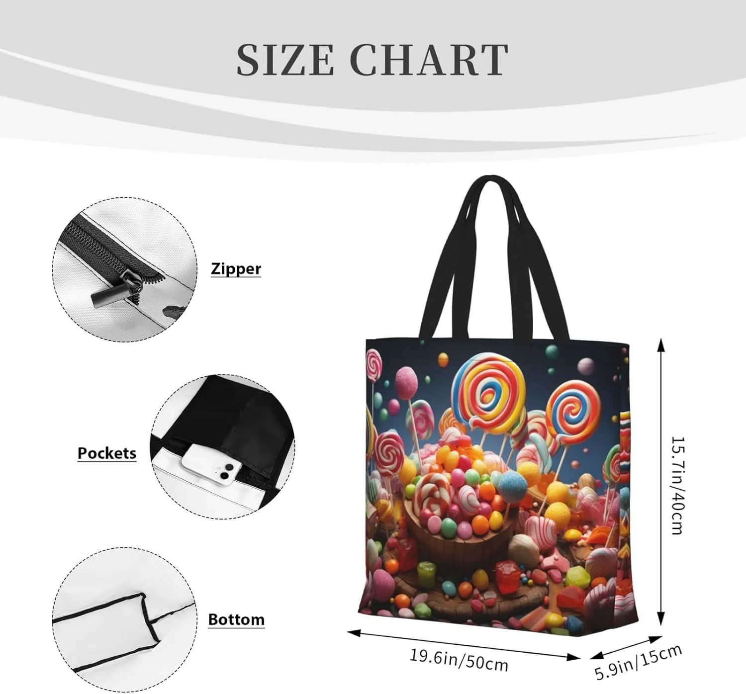 Tote Bag for Women Grocery Bag Reusable Shopping Bag Cool Evil Skull Handbag Foldable Shoulder Bag