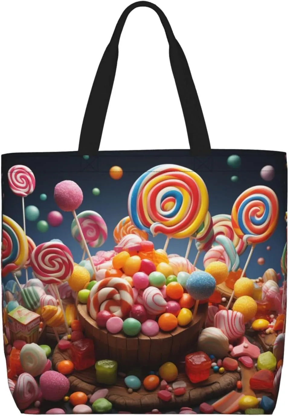 Tote Bag for Women Grocery Bag Reusable Shopping Bag Cool Evil Skull Handbag Foldable Shoulder Bag