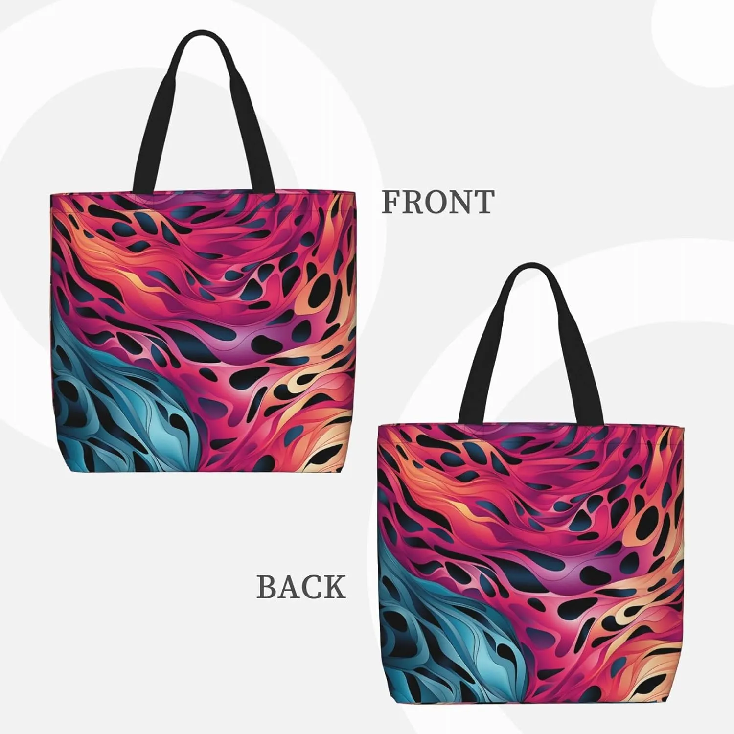 Tote Bag for Women Grocery Bag Reusable Shopping Bag Divided Sea Pathway Handbag Foldable Shoulder Bag