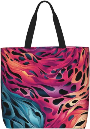 Tote Bag for Women Grocery Bag Reusable Shopping Bag Divided Sea Pathway Handbag Foldable Shoulder Bag