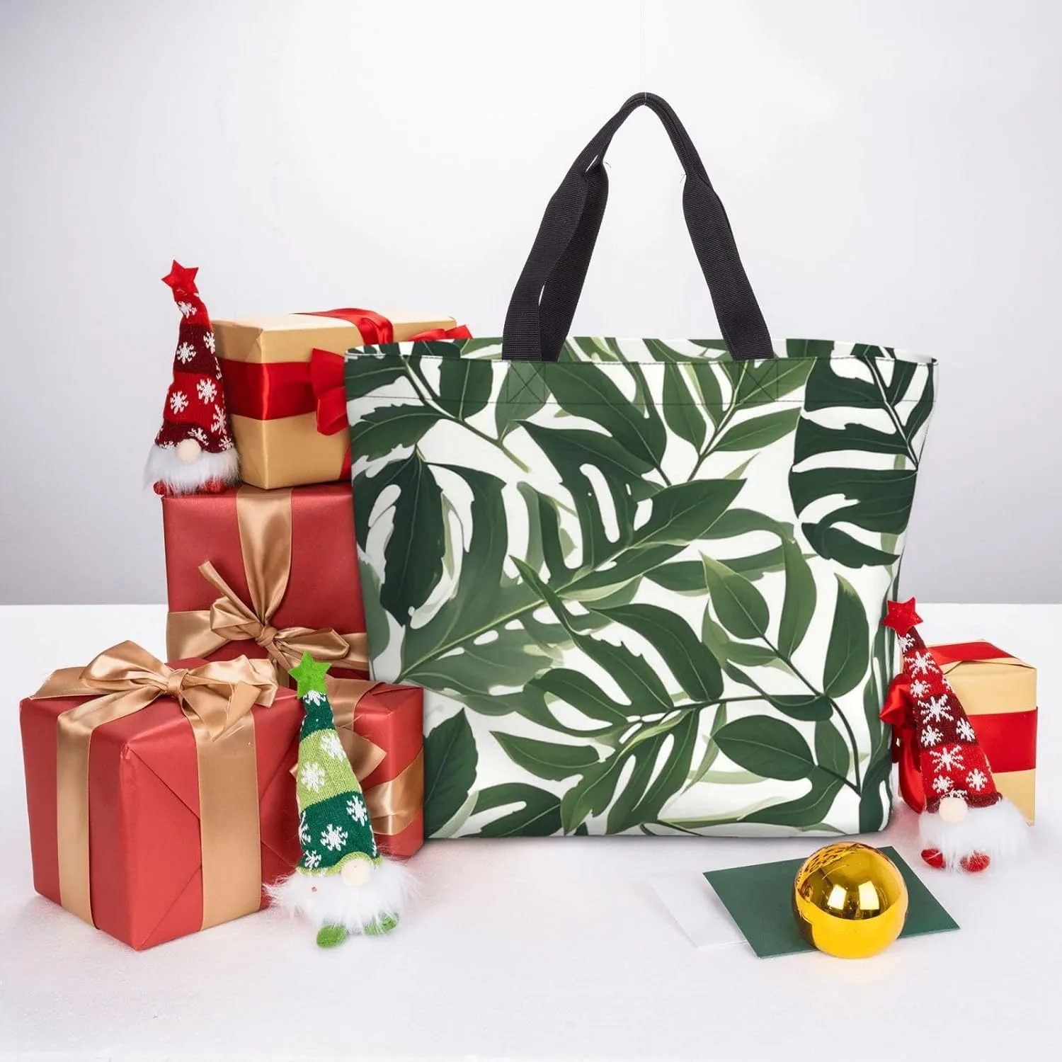 Tote Bag for Women Grocery Bag Reusable Shopping Bag happy snowman Handbag Foldable Shoulder Bag