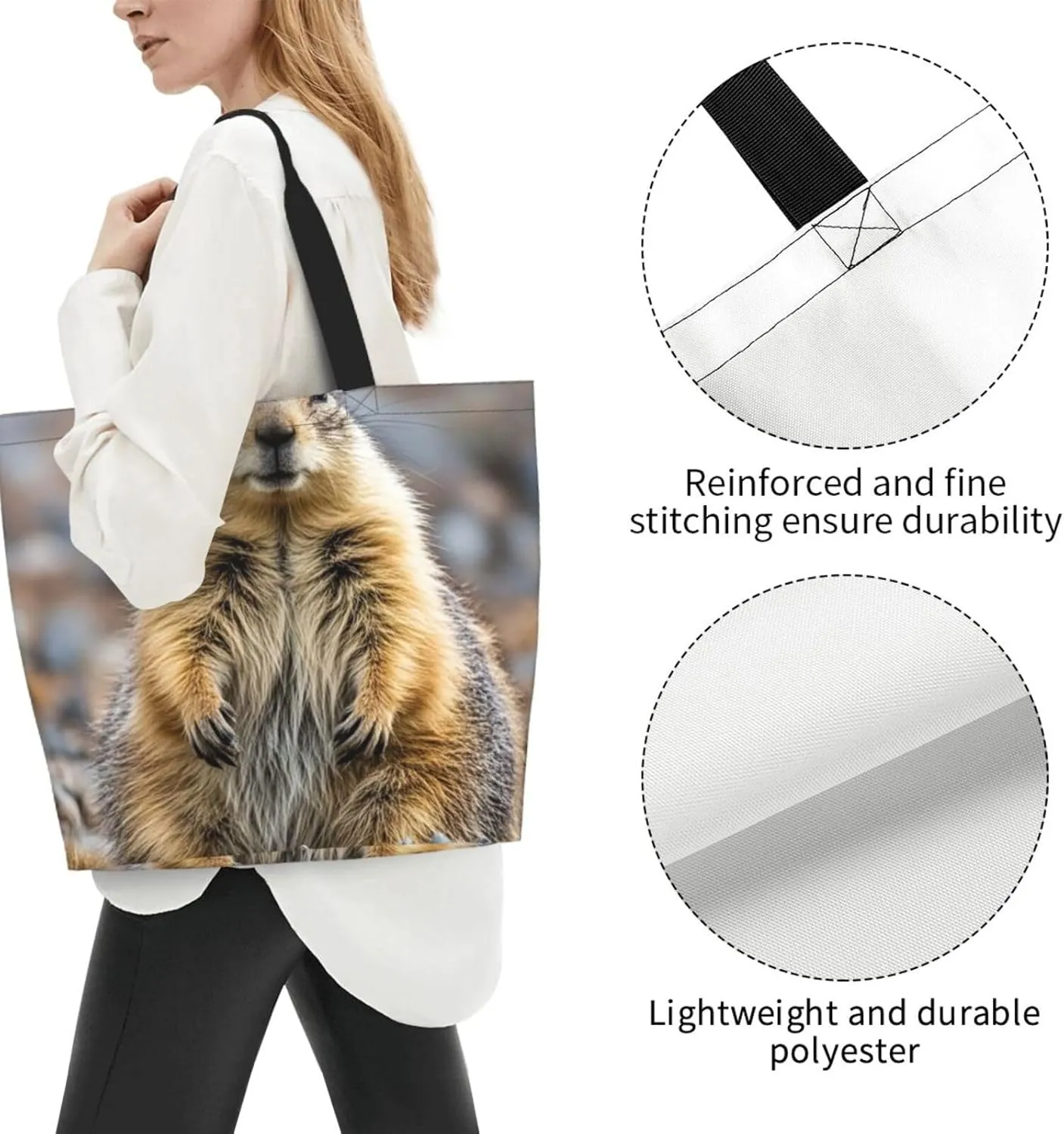 Tote Bag for Women Sea Otters Grocery Bag Foldable Shopping Bags Reusable Large Tote Bag