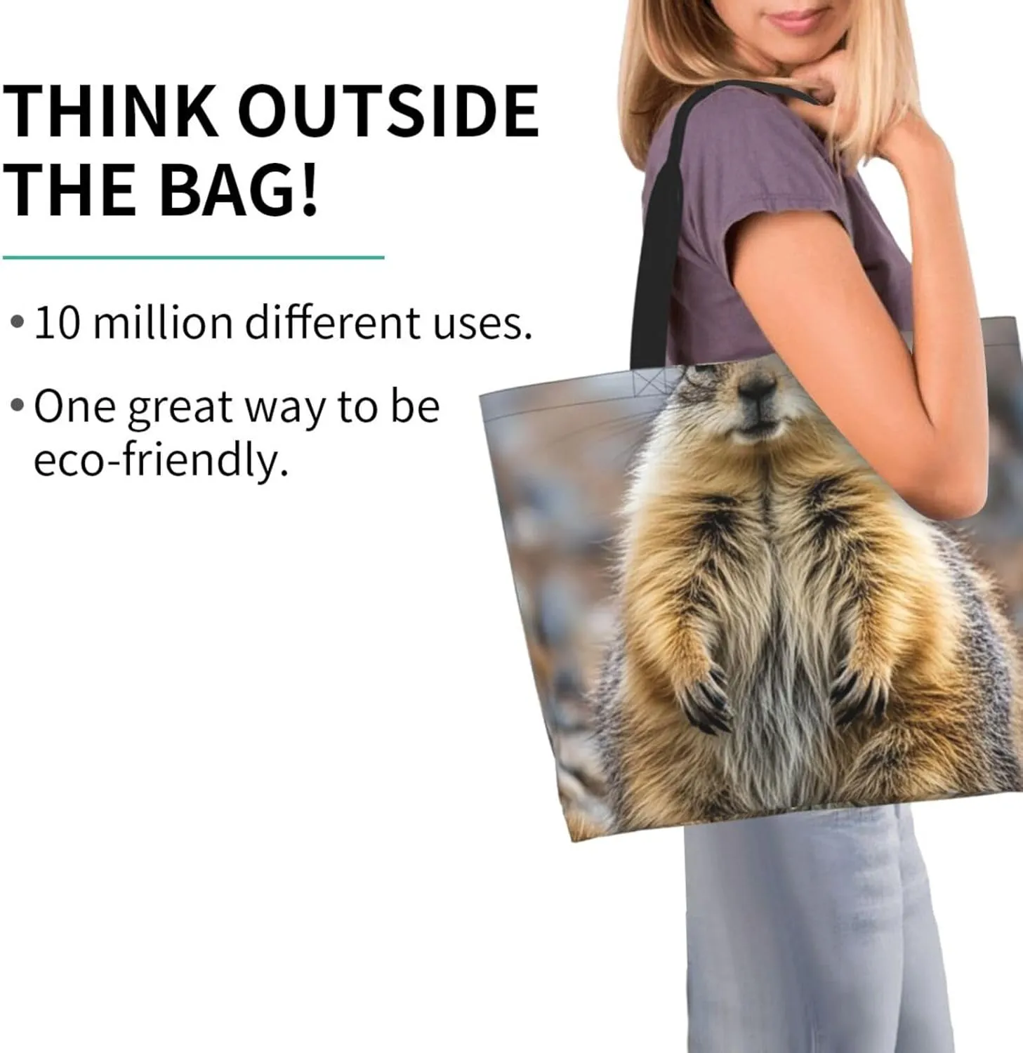 Tote Bag for Women Sea Otters Grocery Bag Foldable Shopping Bags Reusable Large Tote Bag