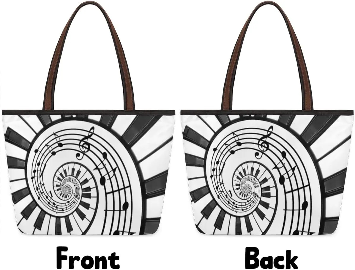 Tote Bag for Women with Zipper Large Capacity Top Handle Casual Shoulder Bag Handbag Reusable Shopping