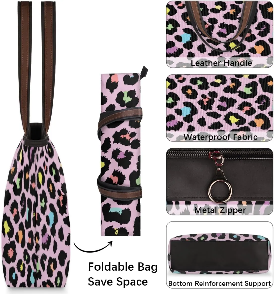 Tote Bag for Women with Zipper Large Capacity Top Handle Casual Shoulder Bag Handbag Reusable Shopping