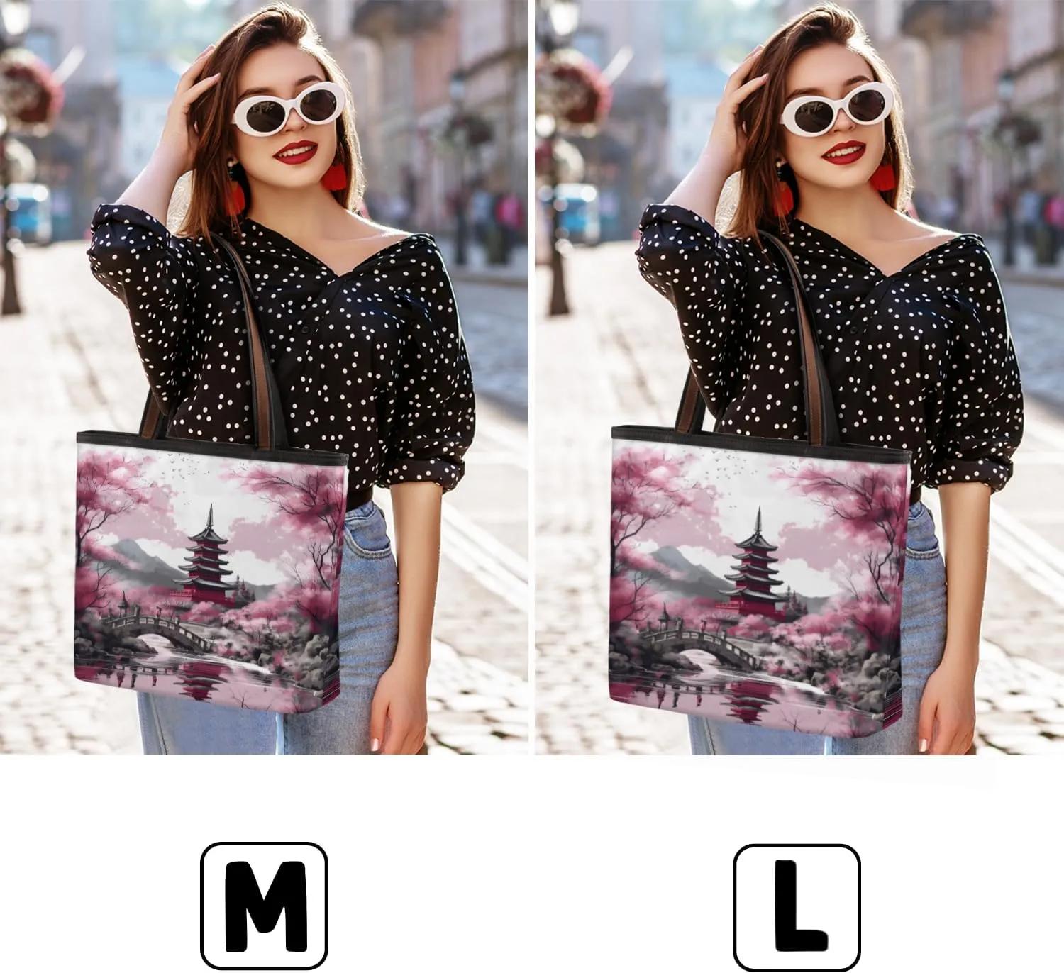 Tote Bag for Women with Zipper Large Capacity Top Handle Casual Shoulder Bag Handbag Reusable Shopping