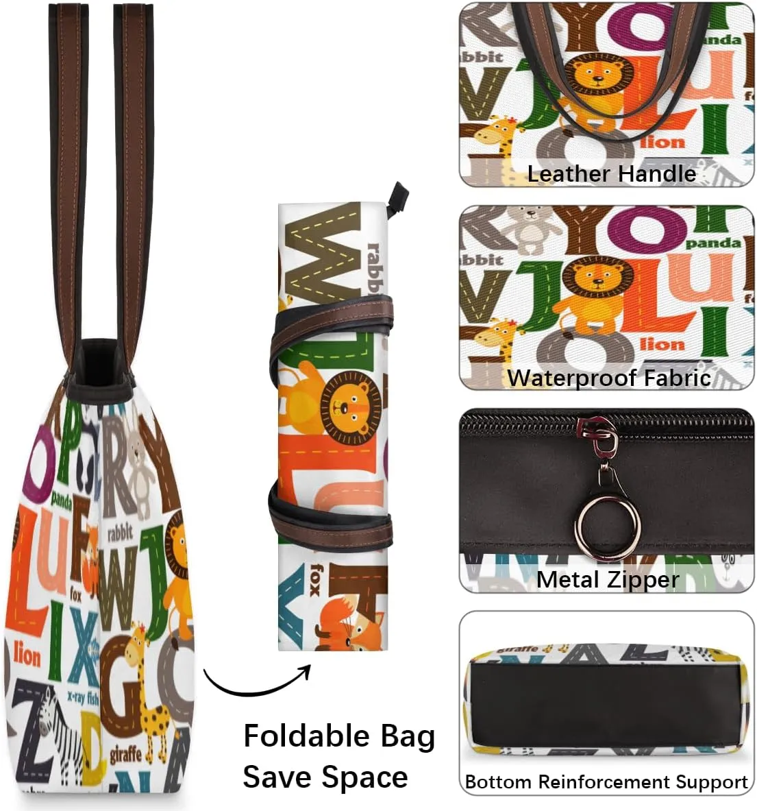 Tote Bag for Women with Zipper Large Capacity Top Handle Casual Shoulder Bag Handbag Reusable Shopping
