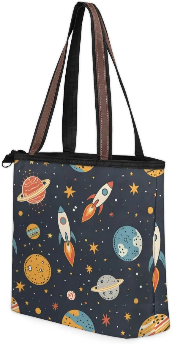 Tote Bag for Women with Zipper Large Capacity Top Handle Casual Shoulder Bag Handbag Reusable Shopping