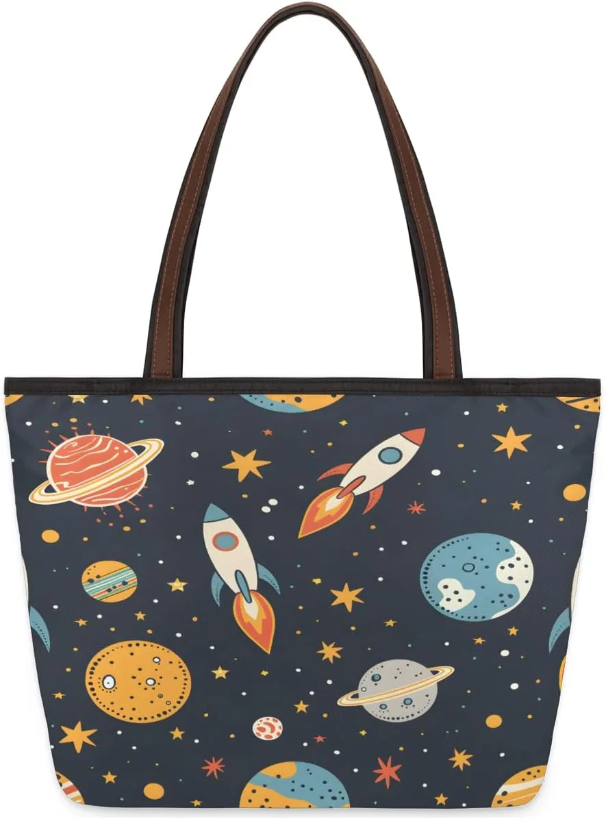 Tote Bag for Women with Zipper Large Capacity Top Handle Casual Shoulder Bag Handbag Reusable Shopping