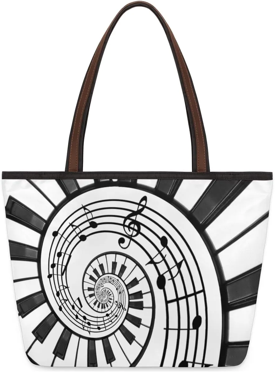Tote Bag for Women with Zipper Large Capacity Top Handle Casual Shoulder Bag Handbag Reusable Shopping