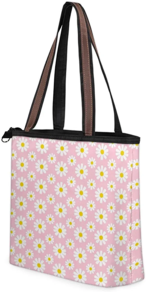 Tote Bag for Women with Zipper Large Capacity Top Handle Casual Shoulder Bag Handbag Reusable Shopping